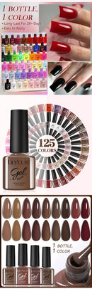 LILYCUTE 10PCS/Set 7ml Gel Nail Polish Coffee Red Pink Nude Gel Varnish Semi Permanent Soak Off UV LED Nail Art Manicure Kit