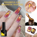 LILYCUTE 7ML Colorful Double Light Cat Magnetic Gel Nail Polish 9D Glitter Sparkling Rainbow Laser Soak Off Nail Art DIY Varnish