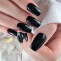 24Pcs Christmas Red Press On False Nails With Adhesive Short Ballerina Coffin Fake Nails DIY Full Cover Tips Manicure Tool