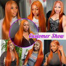 #350 Ginger Color Bone Straight Human Hair Bundles with HD Transparent Lace Frontal Closure And Bundles Virgin Hair Extensions