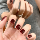24Pcs Fashion Fake Nails Press on Short Square Head False Nail Art Black Starlit Sky Design Artifical Full Cover Nail Tips