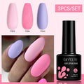 LILYCUTE 3Pcs/Set 7ML Red Series Gel Nail Polish Kit Glitter Semi Permanent Soak Off UV LED Gel DIY Design Nail Art Manicure