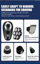 5 In 1 Electric Shaver For Men Bald Head Hair Clipper Nose Trimmer 7D Floating Blade Head Shaving Beard Knife Rechargeable Razor