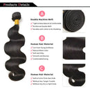 Daianran Body Wave Bundles Brazilian Hair Weave Bundles 1/3/4 PCS Human Hair Bundles Natural Black 14-30"Remy Hair Extensions