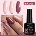 LILYCUTE 3Pcs/Set 7ML Red Series Gel Nail Polish Kit Glitter Semi Permanent Soak Off UV LED Gel DIY Design Nail Art Manicure