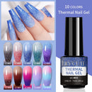 LILYCUTE 7ml Thermal Gel Nail Polish Winter Coffee Temperature Changing Semi Permanent Soak Off UV Nail Art Gel Varnish Manicure