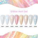 LILYCUTE 7ml Glitter Nail Gel Polish Sequins Colorful Shinning Gel Varnish Nail Art Semi Permanent Soak off Manicure UV LED Gel