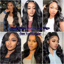 250 Density Body Wave 13x6 13x4 HD Lace Frontal Wigs Pre Plucked 100% Human Hair Brazilian 42 Inch 360 Full Lace Front Wig Black