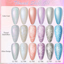LILYCUTE 7ML Thread Shell Nail Gel Polish 3D Aurora Pearl Shell Vernis Semi Permanent Soak Off UV DIY Design Nail Art Varnish