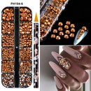 12Grids(6000pc) 3D Resin Nail Art Rhinestones+Tools 2mm Brilliant Diamond Nail Charms DIY Clothes Phone Case Manicure Accessory
