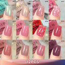 LILYCUTE 7ml 4/6/8/12Pcs Water-Based Nail Polish Set Quick Drying No Need of Lamp Glitter Nail Art Varnish For Nails Manicure