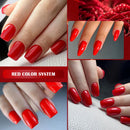 LILYCUTE 3Pcs/Set 7ML Red Series Gel Nail Polish Kit Glitter Semi Permanent Soak Off UV LED Gel DIY Design Nail Art Manicure