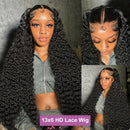 300 Density Human Hair Wigs 100% Transparent Curly Wigs 13x6 Hd Lace Frontal Wig Brazilian High Density Deep Wave Wigs 40 Inch