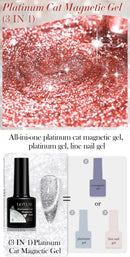 LILYCUTE 7ML Platinum Cat Magnetic Gel Nail Polish Sparkling Rose Gold Foils Glitter Semi Permanent UV Gel Nail Art Manicure