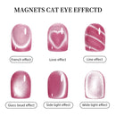 1Pcs 3-In-1 Heart Shape Cat Eye Nail Art Magnet Double Line Moon Snake French Magnet Pen for Magnetic Gel Polish Manicure Tools