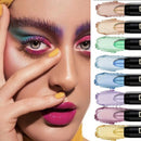 8pcs Metallic Eyeshadow Stick Set - Champagne Glitter & Highlighter, Waterproof Long-Lasting Eye Makeup in Brown, Coral, Black