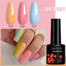 LILYCUTE 3Pcs/Set 7ML Colorful Series Gel DIY Nail Art Semi Permanent UV Gel Polish Long Lasting Design Manicure Kit Supplies