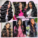 100% Unprocessed Virgin Brazilian Human Hair Bundles Natural Black Color 30 32 Inch Body Wave 3/4 Bundles Raw Hair Extensions 16A Remy Pure Human HairBundle