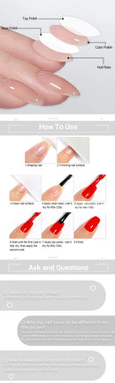 LILYCUTE 7ML Nail Base Top Polish Clear Bright Effect Semi-permanent Long Lasting Nail Art Varnish Fast Drying No Need Lamp