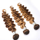 Highlight Loose Deep Wave Human Hair Bundles 30 inch P4/27 Ombre Brown Hair Highlight Honey Blonde Human Hair Bundles 1 3 4 pcs