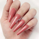 24Pcs Artificial Press On Fake Nail With Jelly Glue Super Long Ballerina Coffin False Nail DIY Wine Red Finger Tip Manicure Tool