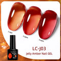 LILYCUTE 7ML Jelly Amber Gel Nail Polish Autumn Nail Art Bloom Leopard Pattern Nail Gel Semi Permanent UV Gel Polish Varnishes