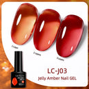 LILYCUTE 7ML Jelly Amber Gel Nail Polish Autumn Nail Art Bloom Leopard Pattern Nail Gel Semi Permanent UV Gel Polish Varnishes