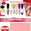 LILYCUTE 8ml 3D Painting Nail Gel White Black Color High Saturation Gradient Pat Multifunctional UV LED No Wipe Manicure Gel