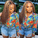 Highlight Ombre Lace Front Wig Curly Human Hair Wigs Brazilian Honey Blonde Colored Deep Wave Frontal Wigs For Women Pre Plucked
