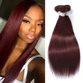 99J Dark Red Human Hair Bundles Straight Burgundy 30 Inch Brazilian Virgin Hair Extension Weave Human Hair Raw Bundles For Women