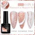 LILYCUTE 7ML Platinum Cat Magnetic Gel Nail Polish Sparkling Rose Gold Foils Glitter Semi Permanent UV Gel Nail Art Manicure