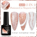 LILYCUTE 7ML Platinum Cat Magnetic Gel Nail Polish Sparkling Rose Gold Foils Glitter Semi Permanent UV Gel Nail Art Manicure