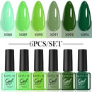 LILYCUTE 7ml 6Pcs/Set Gel Nail Polish For Nails Summer Glitter Semi Permanent Nail Art LED UV Gel Varnish Nail Supplies