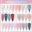 LILYCUTE 1Pc Quick Extension Gel Nail Nude Pink Glitter Building Acrylic Semi Permanent Soak Off UV LED Polish Nail Art Varnish
