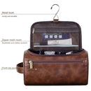 Leather Toiletry Bag for Men Women Dopp Kit Mens Hanging Toiletry Bag Travel Toiletry Bag for Traveling Large Cosmetic Bag for T