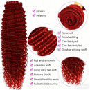 10-30 Inches #Red Deep Curly Wave Bundles Human Hair Weave Bundles Deal #99J Burgundy Red Colored Virgin Raw Hair Weave Bundles