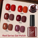 LILYCUTE 7ML Red Color Series Nail Gel DIY Nail Art Semi Permanent UV Gel Polish Long Lasting Design Manicure Supplies