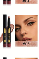 [Eyeshadow] Multifunctional Shimmer Eyeshadow Pen Set - 6 Colors,Long-Lasting High Satin & Matte Neutral Brown Eyeshadow Pencils