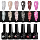 LILYCUTE 6/8PCS/Set 7ML Fluorescent Reflective Gel Nail Polish Glitter Neon Semi Permanent UV LED Gel Nail Art Varnish Manicure