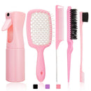 5/6 Pcs Comb Set Detangling Hair Brush Curly Hair Curved Rat Tail Comb Set Edge Hair Brush Curly Hair Brush Hair Salon Tools