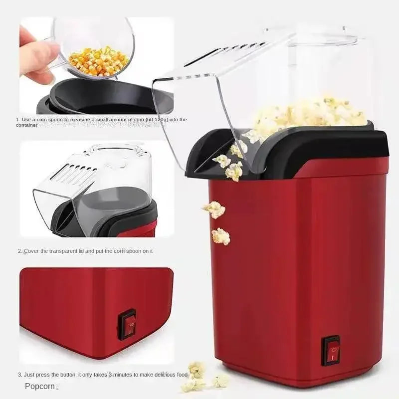 Mini Popcorn Maker Fully Automatic Electric Household Appliance for Home Kitchen Short and Eye Catching