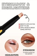 [Eyeshadow] Multifunctional Shimmer Eyeshadow Pen Set - 6 Colors,Long-Lasting High Satin & Matte Neutral Brown Eyeshadow Pencils