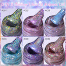 LILYCUTE 6PCS/SET 7ml Laser Glitter Rainbow Cat Magnetic Gel Nail Polish with Free Magnet Semi Permanent Soak Off Nail Art Kit