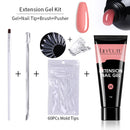 LILYCUTE 5Pcs/Set 15ml Quick Extension Nail Gel Kit Clear Acrylic Gel Semi Permanent Soak Off UV Varnish Nail Art Manicure Set