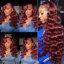 #99J Loose Wave Brazilian Human Hair Weave Bundles Burgundy Red Remy Color 1/3/4 Bundles Hot Sale Deals for Wig Extensions