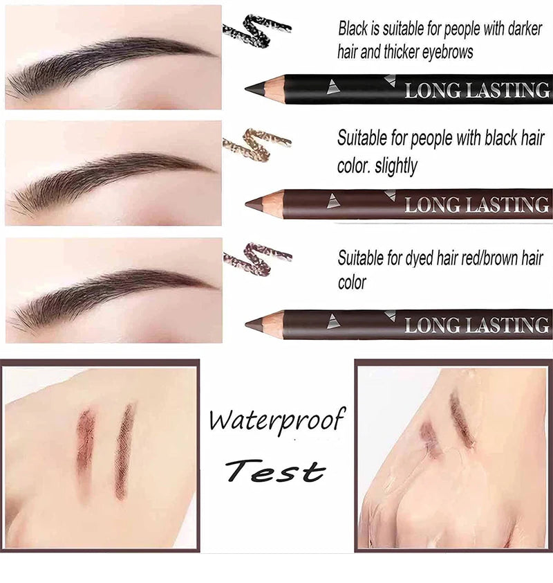 6/12Pcs Eye Brow Pencil Waterproof Professional Women Eye Makeup Pen Easy Color Natural Black Brown Cosmetic Beauty Eyebrow Tool