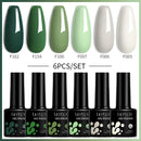 LILYCUTE 6Pcs/Set 7ML Brown Gel Nail Polish Winter Coffee Semi Permanent Soak Off UV Gel Design Nail Art Manicure Kit Varnish
