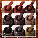 LILYCUTE 6Pcs/Set 7ML Brown Gel Nail Polish Winter Coffee Semi Permanent Soak Off UV Gel Design Nail Art Manicure Kit Varnish