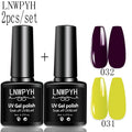 LNWPYH 2Pc Gel Nail Polish Kit Professional Glitter Nail Gel Polish Semi Permanent Soak Off UV Nail Art Gel Varnish Nail Art Set
