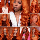 #350 Color Ginger Orange Bundles Body Wave Human Hair Bundles Dark Orange Double Weft Brazilian Virgin Real Remy Hair Extensions